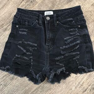 Black Ripped Jean Shorts Cutoff 0 or 24